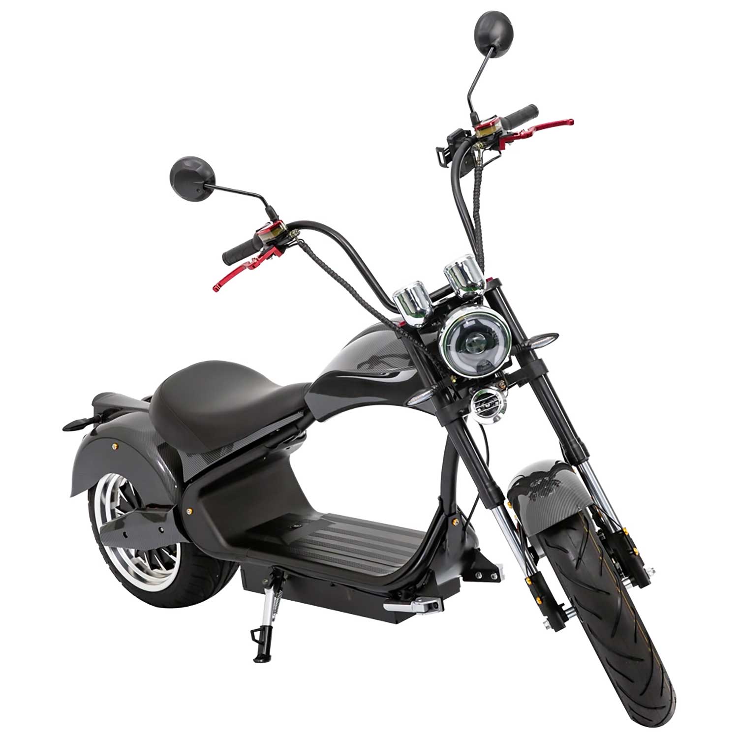 RocknBike EMH3 Elektro-Chopper 45km/h Carbon-Graphite Seite vorne Rechts